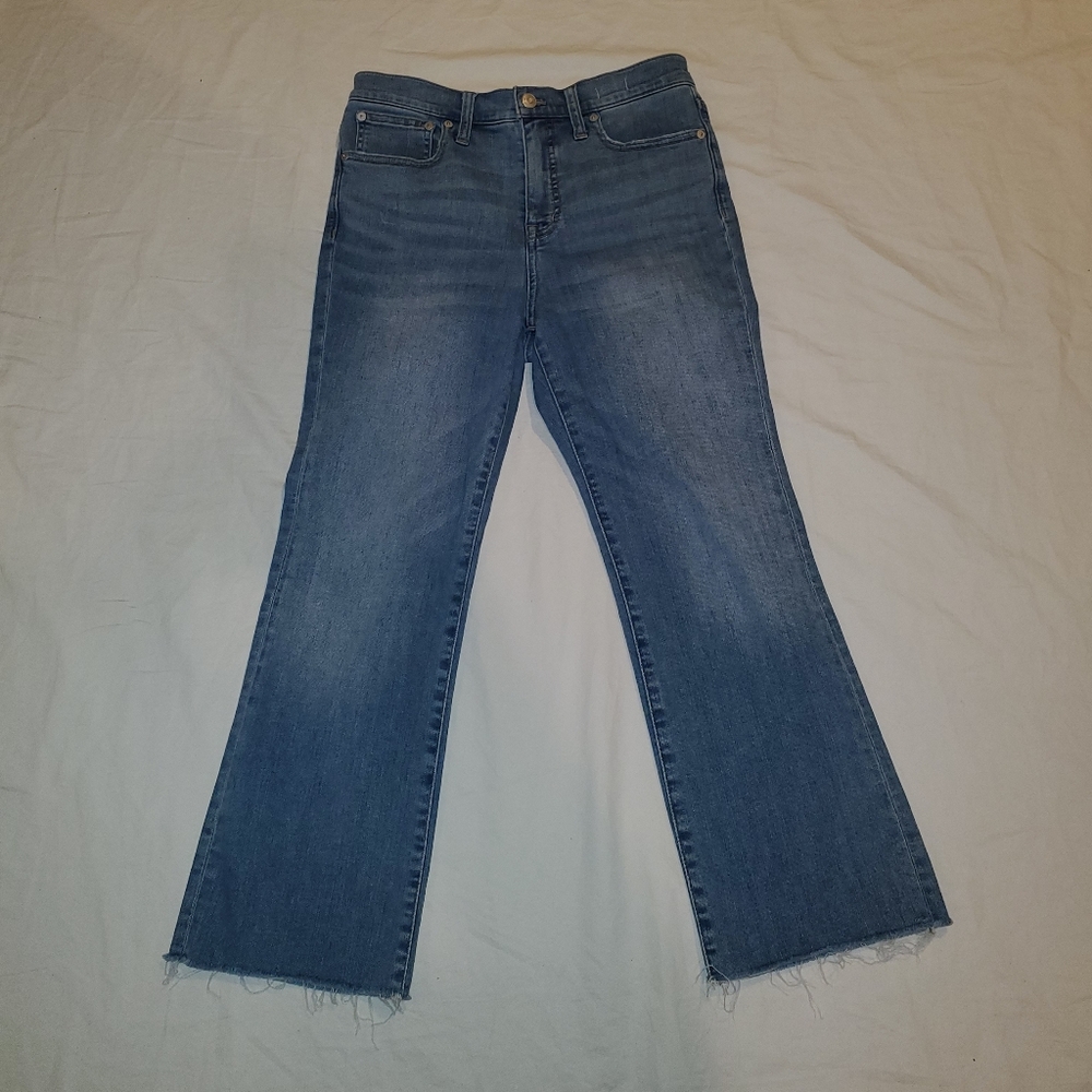 Madewell Cali Demi boot Jeans  Blue raw hem